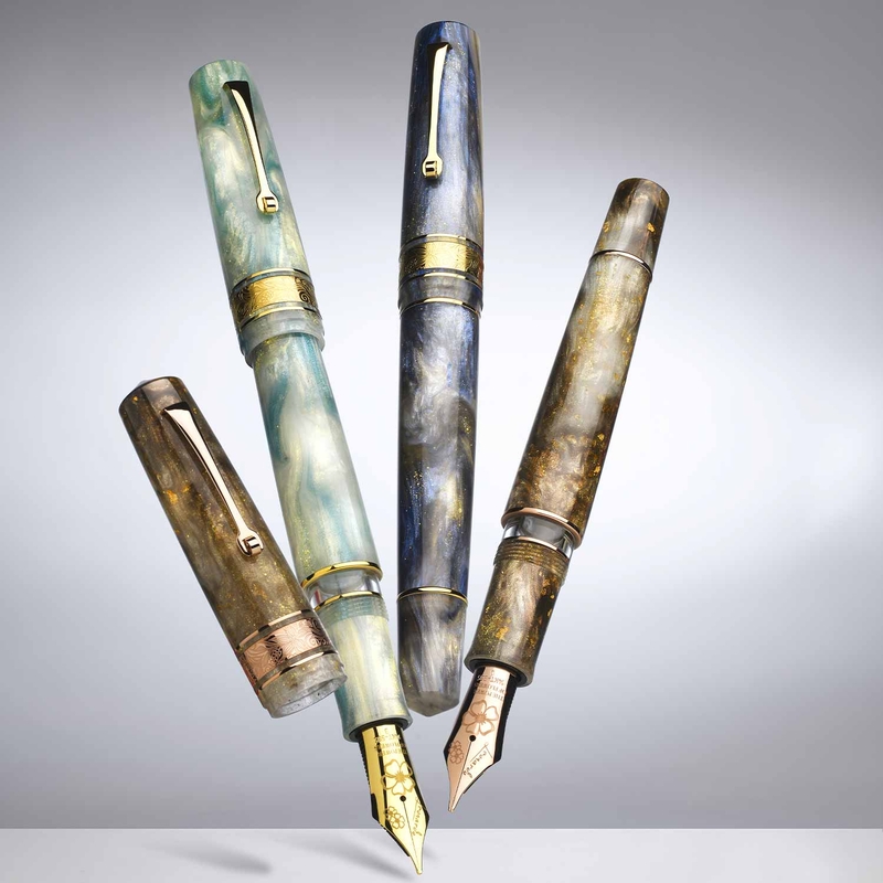 Leonardo Officina Italiana Leonardo Momento Zero Grande 2.0 Penna Stilografica Ortensia 14k Edizione Limitata