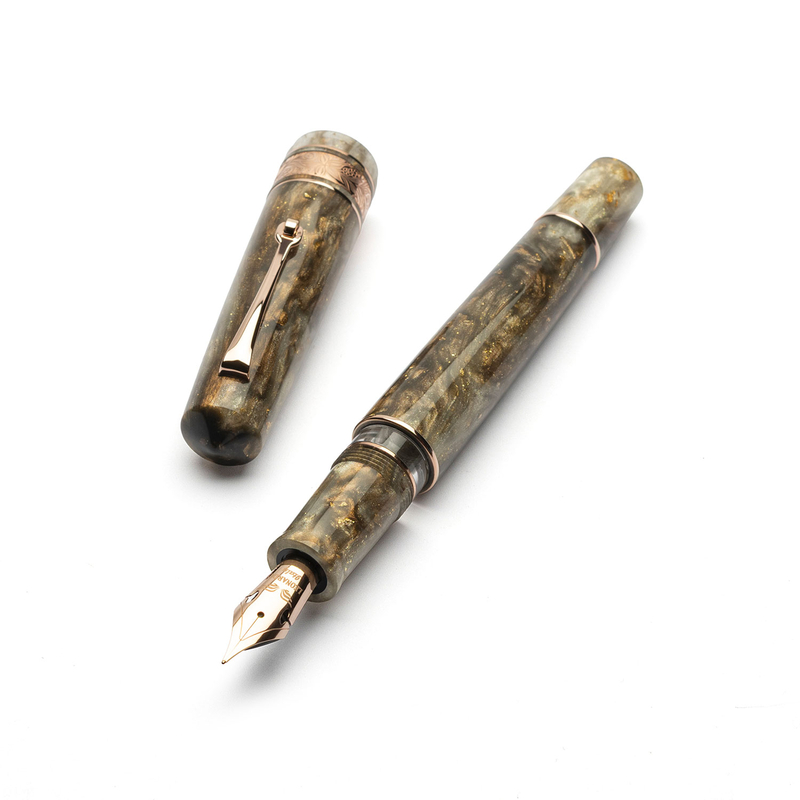 Leonardo Officina Italiana Leonardo Momento Zero Grande 2.0 Fountain Pen Chocolate Cosmos 14k Limited Edition