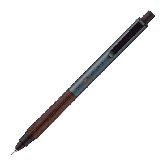 Uni Kuru Toga Wood Mechanical Pencil 0.5 mm Steel Gray