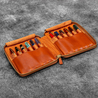 Galen Leather Galen Leather Zippered 12 Slots Pen Case Deep Cognac