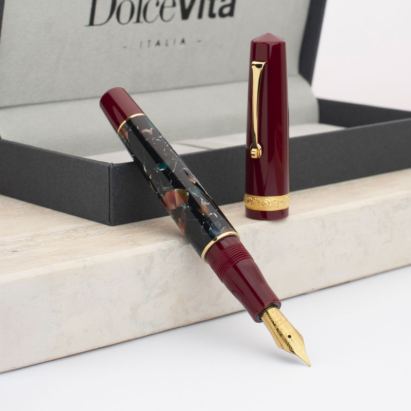 Dolcevita Leonardo x Dolcevita Momento Zero Penna Stilografica Marmo Pompei & Oro
