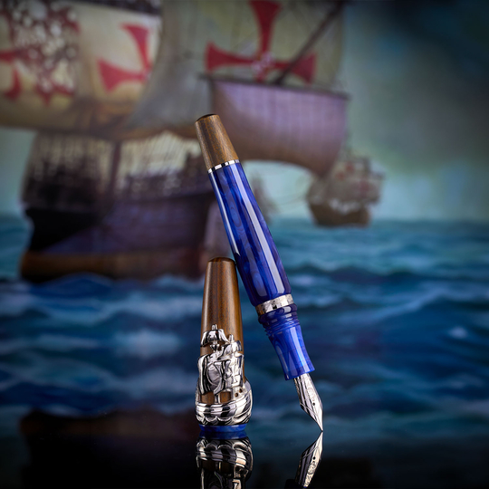 Nino Marino Signature Columbus Fountain Pen Silver Limited Edition