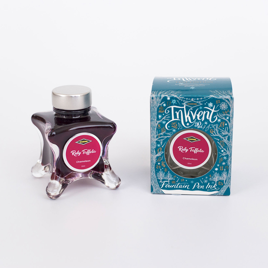Diamine Inkvent Ruby Taffeta Ink Bottle 50 ml Teal Edition Chameleon