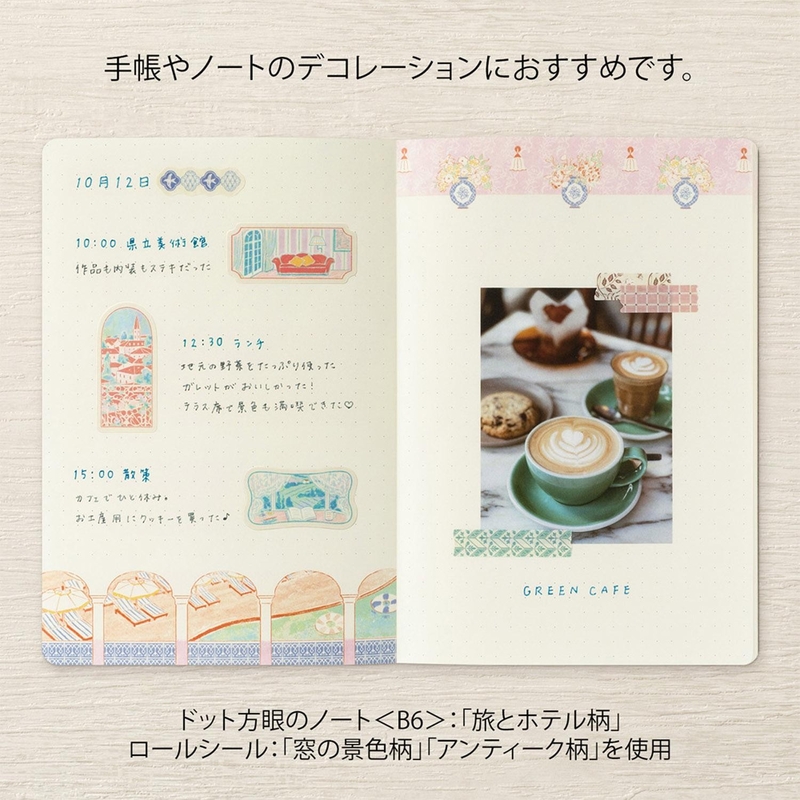 Midori Midori Yuru Log Roll Sticker Antique