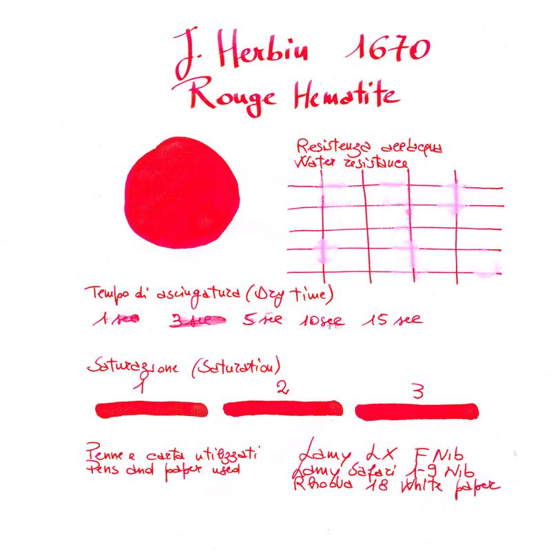 Herbin 1670 Rouge Hematite Ink Bottle 50 ml